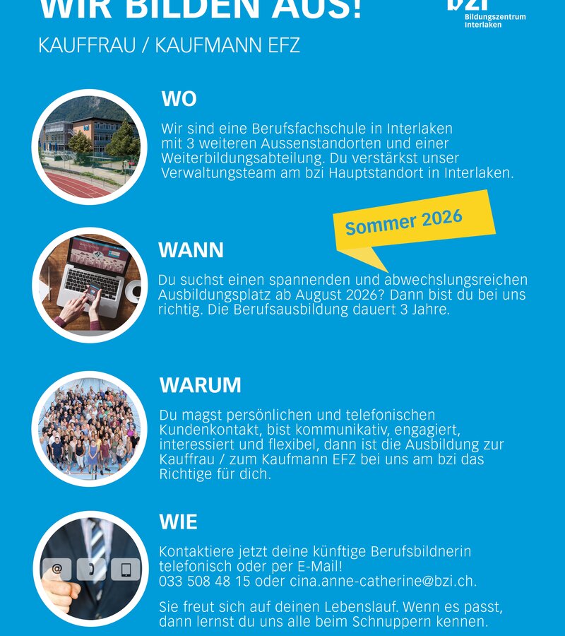 Über bzi – Bildungszentrum Interlaken